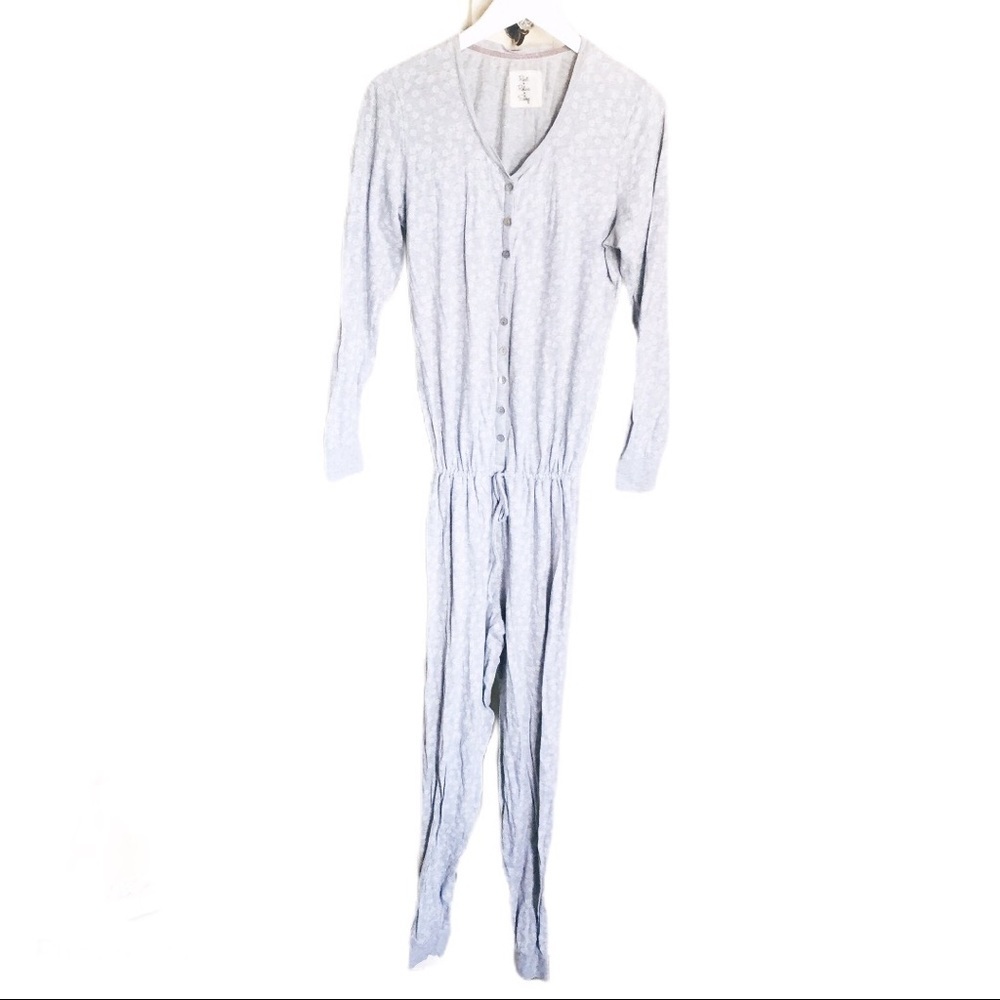 MARKS & SPENCER Floral Onesie/Pyjamas With Long Sleeves Grey Size 6 (UK 10)